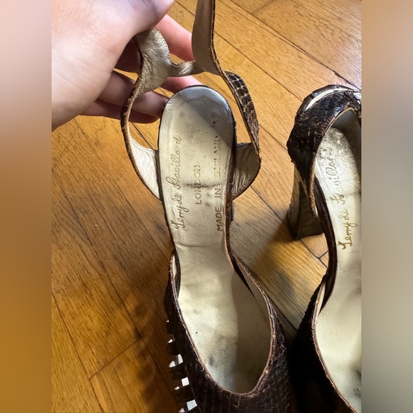 70s Vintage Terry De Havilland SnakeSkin Platform Pumps Sz 6.5 - Picture 7 of 16